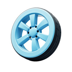 Obraz premium Light Blue Wheel Design - Modern Automotive Tire