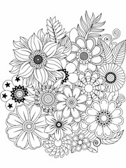 new flowers pattern coloring book for kids and adults
