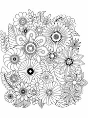 new flowers pattern coloring book for kids and adults