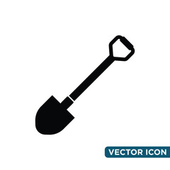 Minimalist Shovel Icon Design Template 