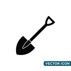 Minimalist Shovel Icon Design Template 
