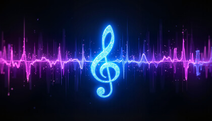Musical note icon with soundwave pattern, perfect for music blogs, educational content, or presentations related to sound, music, and technology.