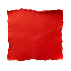 piece of red paper tear isolated on transparent background, png