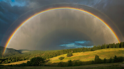 Fototapeta premium rainbow over the fields