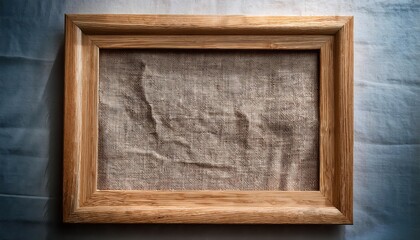 Warm LinenTextured Wooden Picture Frame Filled with a Serene Interior Scene, Perfect for Home Decor, Artwork or Design Inspiration.
