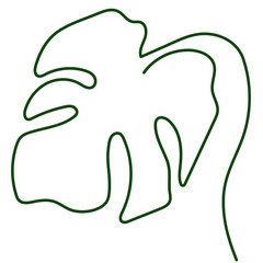 Monstera Leaves Line Art
