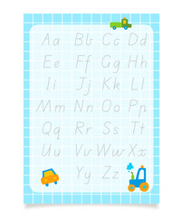 Abc worksheet with alphabet letters tracing for kids.
