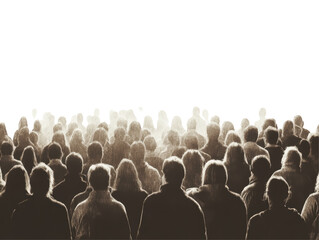 Naklejka premium Isolated Fading Crowd of Silhouetted People