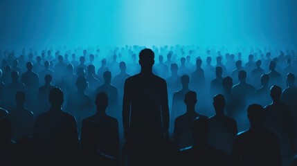 Pink silhouette of couple standing in monochrome crowd of different people,surreal unique and different concept,loneliness in society,shadow,freedom,Love,be yourself,Stand out from the crowd.