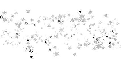 Scattered Silver Stars on Black Background