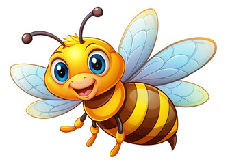 Funny bee cartoon. Cute Honey bee cartoon illustration. Vector illustration cute cartoon character.
