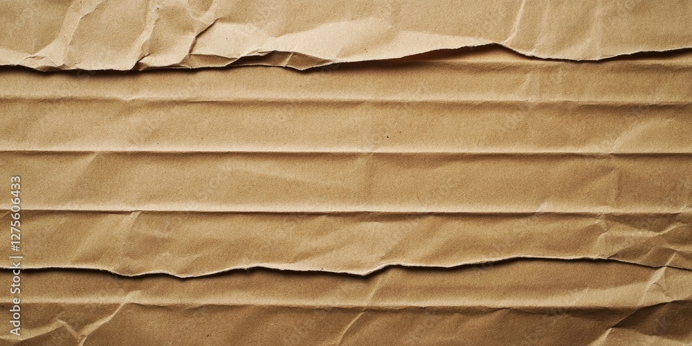 Poster textured brown crumpled paper background with prominent vertical and horizontal creases creating a r