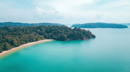 Fototapeta premium Breathtaking Tropical Island Beach: Serene Coastal Paradise