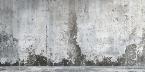 Textured grey cement wall with weathered patina showcasing faded white and dark grey hues ideal for modern design and background applications.