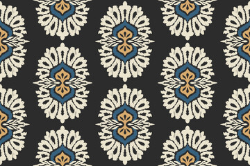 Ethnic abstract ikat art. Seamless pattern in tribal, folk embroidery, and Mexican style. Aztec geometric art ornament print.Design for carpet, wallpaper, clothing, wrapping, fabric, cover, textile