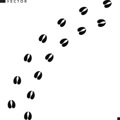 Bison footprint silhouette. Animal footprint vector illustration
