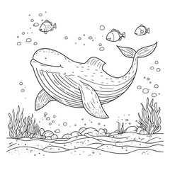 Obraz premium Giant Whale Gliding Through the Ocean