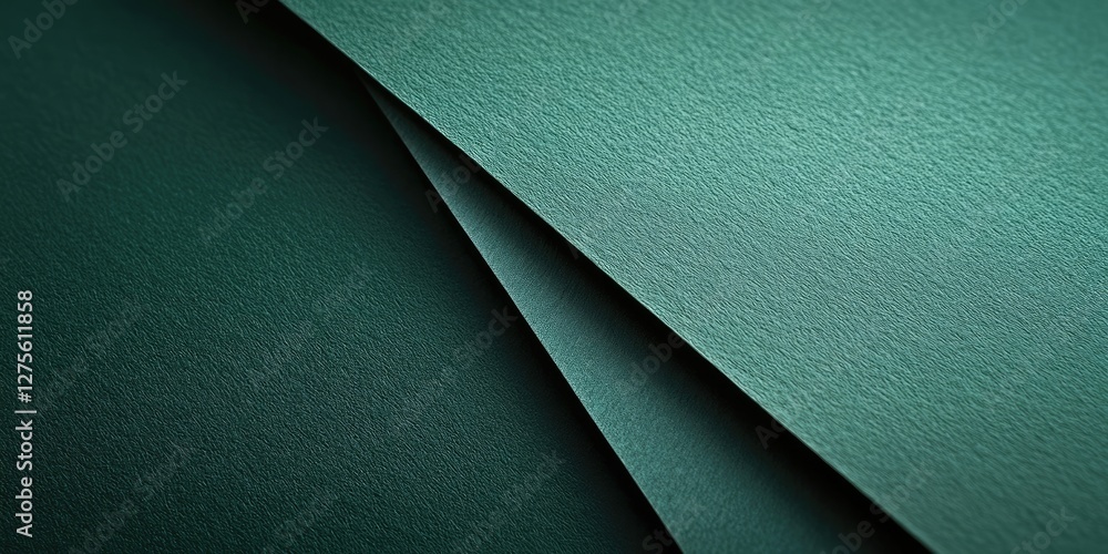 Aufkleber textured green paper layers with a dark background creating depth and contrast, ideal for design pro