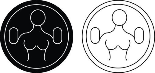 Female Gym and Yoga Icons – Fitness and Wellness Vector Pack on Transparent Background. Editable stroke.
