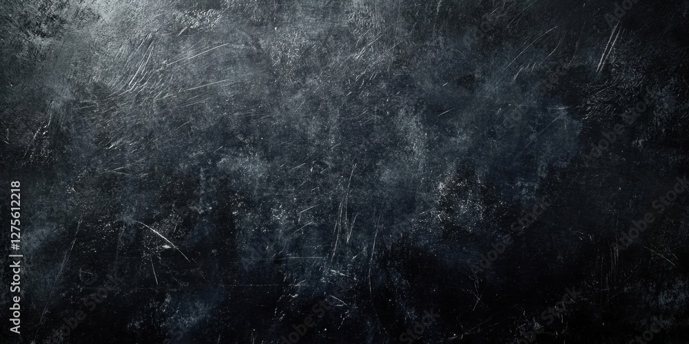 Poster black abstract backdrop featuring dust and scratches creating a vintage texture with ample copy spac