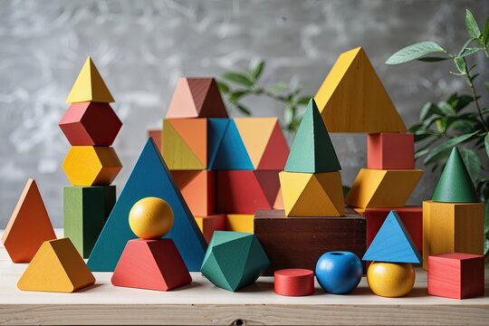 Diverse Wooden Geometric Shapes for Developmental Learning in Autism and Education