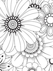 floral pattern for new coloring book and kids
