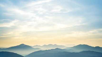 Obraz premium Serene Misty Mountains Under a Calm Sky