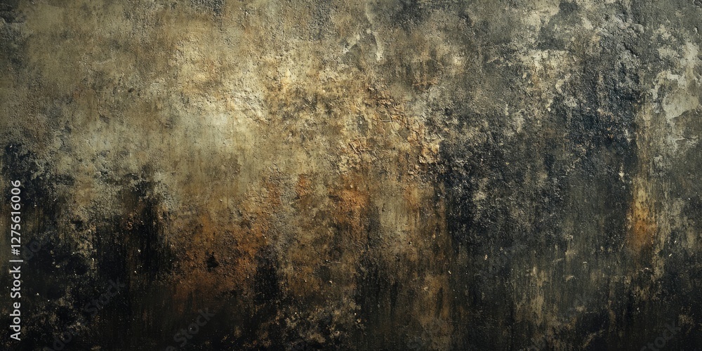 Poster grungy cement wall texture with dark tones of brown and gray featuring abstract distressed patterns 