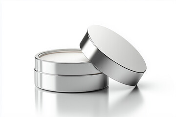 Silver Cosmetic Tins Mockup