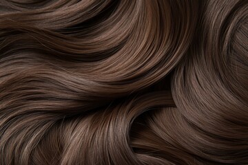Fototapeta premium Luxurious brown hair waves, close-up texture