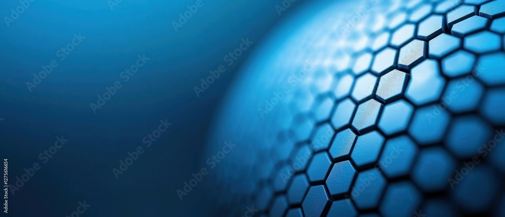 Poster abstract blue hexagon pattern background technology design concept
