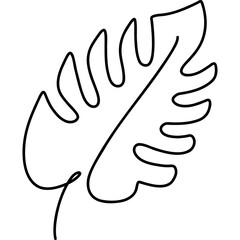 Monstera Leaves Line Art
