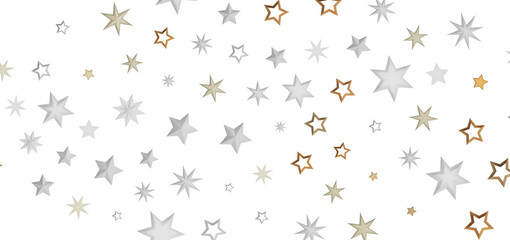 A dazzling array of golden and silver stars, creating a captivating background pattern.