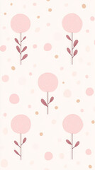 Soft pink flowers with leaves on light background