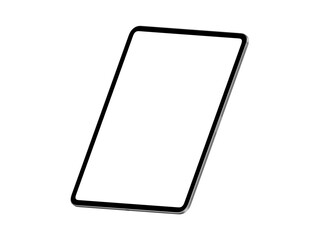 A highly detailed, transparent tablet mockup featuring blank screen in 10k resolution.	
