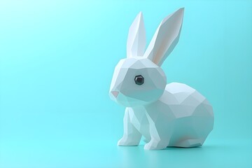 Obraz premium 3d model of a paper origami bunny