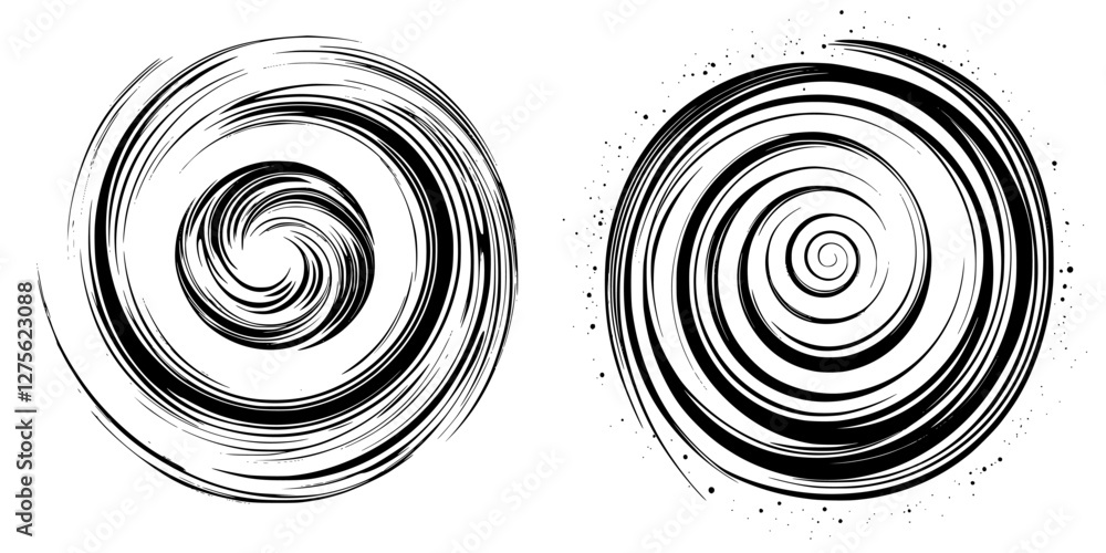 Poster swirling patterns in black and white create dynamic visual designs for artistic inspiration and crea