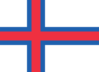 Obraz premium Flag of Faroe Islands. Faroe Islands flag official size and color standards vector illustration