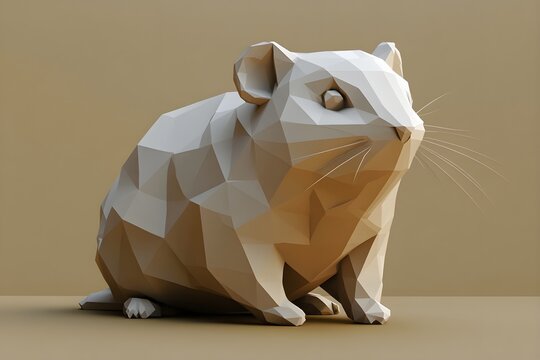 3d model of a paper origami hamster - Powered by Adobe