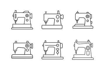 smart sewing machine line art vector illustration