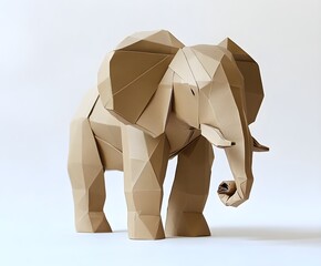 3d model of a paper origami elephant