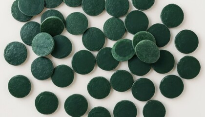 Close-Up of Tablets Arranged in a Circular Pattern