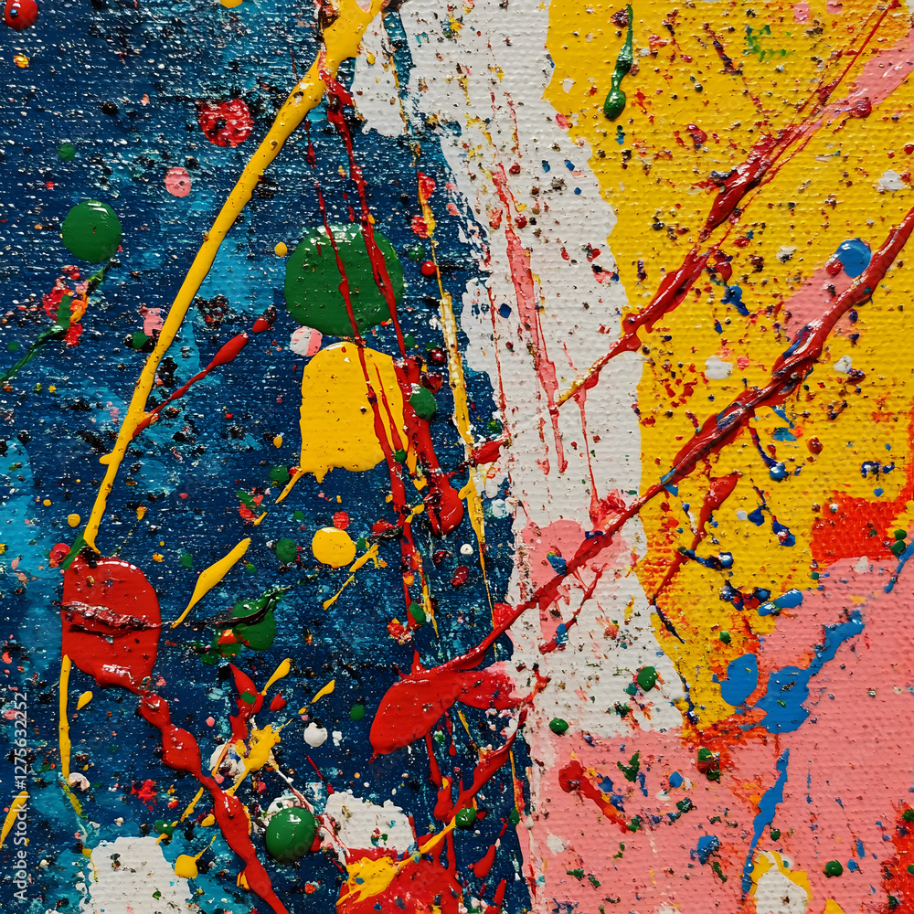 Poster abstract color symphony: a vibrant close-up of an abstract artwork bursts with a kaleidoscope of col