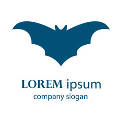 flying bat logo design flapping wings