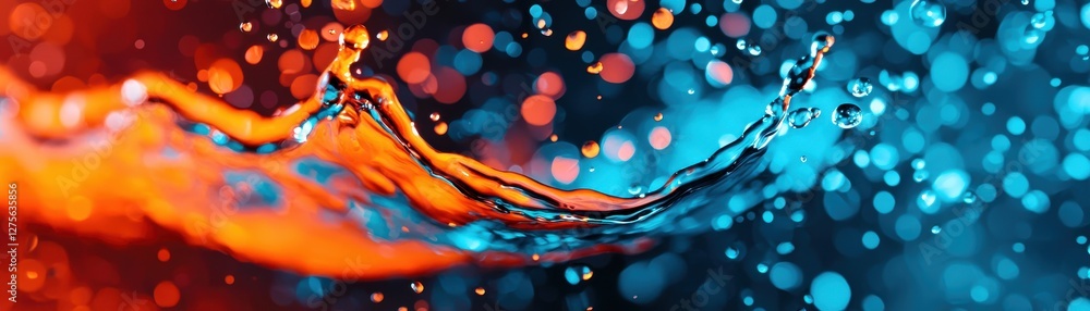 Poster dynamic water splash action abstract scene high-definition imagery colorful environment close-up vie