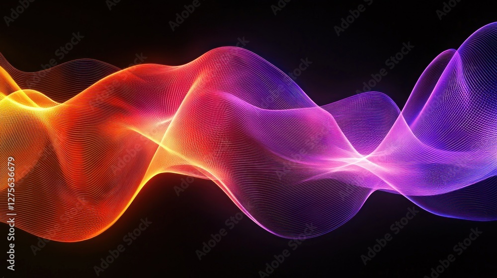 Poster Abstract Colorful Waves: A Symphony of Light and Color