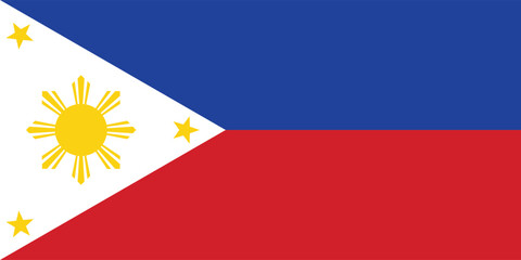 Flag of Philippines. Philippines flag official size and color standards vector illustration © Flag