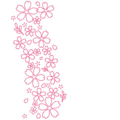 さくらの背景　カード　手描き風