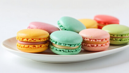 Obraz premium colorful macaroons in a plate