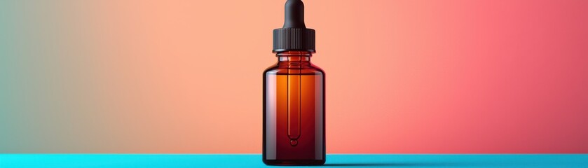 Dropping essential oils for aromatherapy studio background product photography minimalist environment close-up view